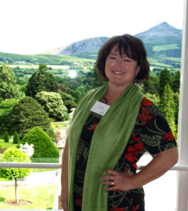 Standing in front of the magnificent Powerscourt Gardens in Ireland. 